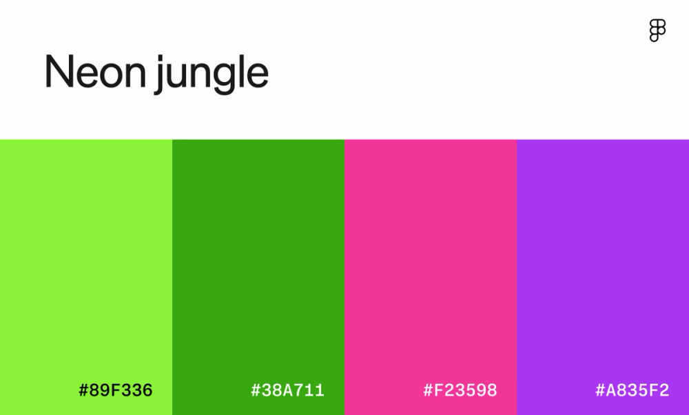 Neon jungle color palette