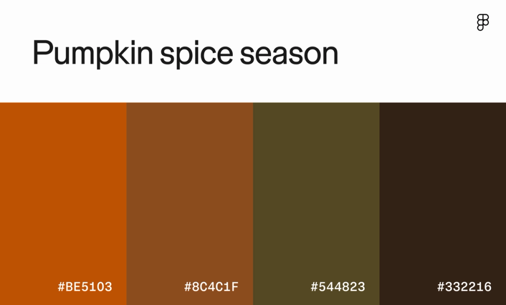 Pumpkin spice season color palette