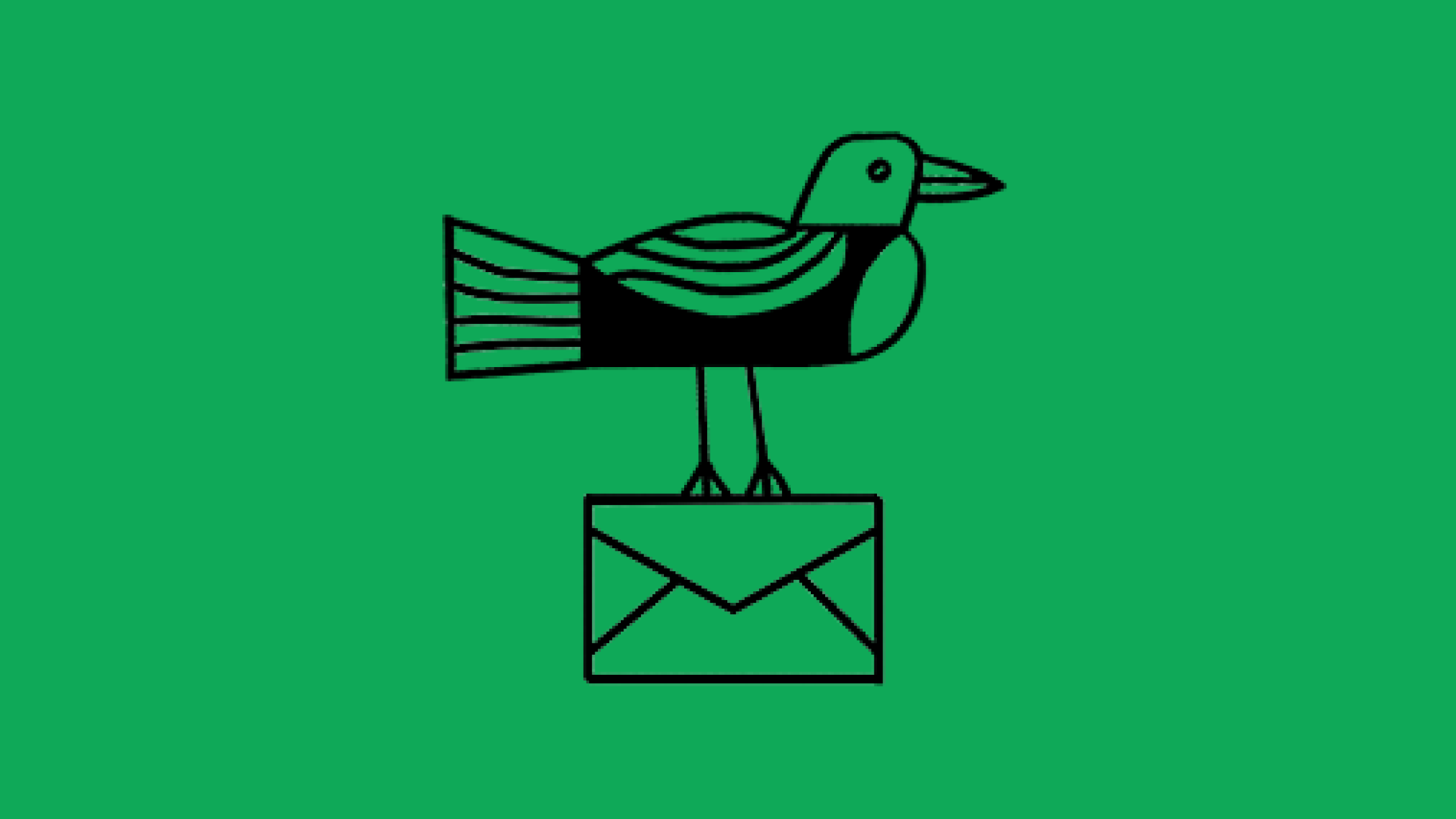 An illustration of a bird carrying an envelope in its feet