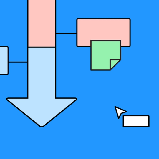 timeline diagram with arrow pointing down and FigJam's collaboration tools