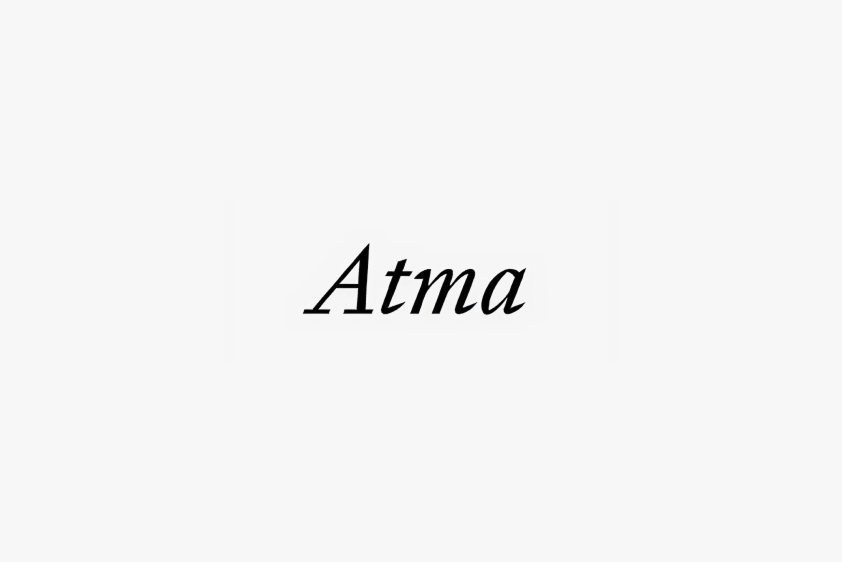 Atma black and white font logo