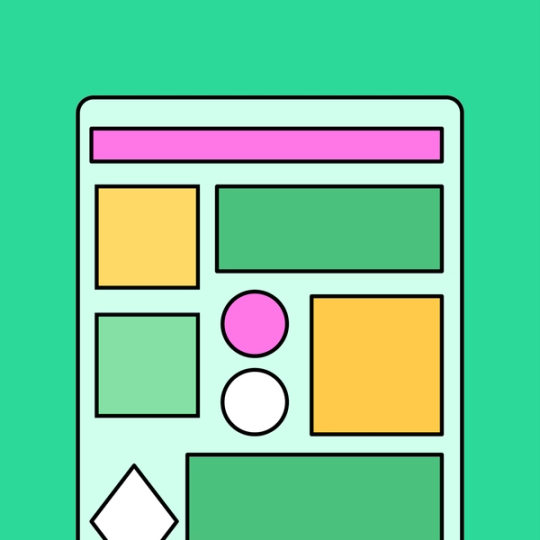 large rectangle with various shapes on the inside