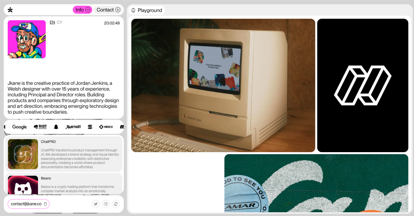 Jordan Jenkin’s portfolio website