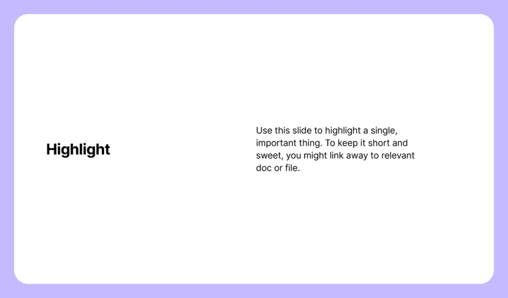 Presentation idea: don't fear the white space