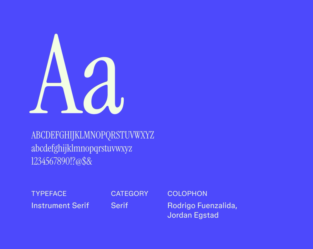 Example text showing Instrument Serif font.