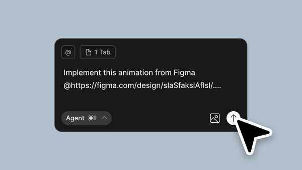Una finestra pop-up mostra un file di animazione che viene spostato in un agente di codifica AI.