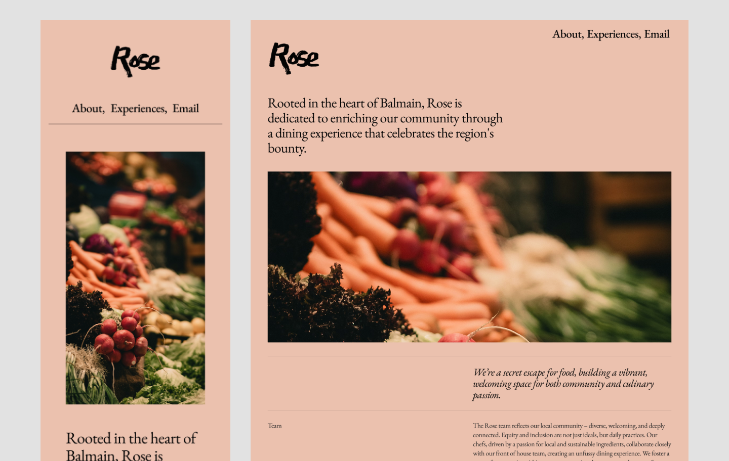 demonstration of the responsive design capabilities of the cozy restaurant website template