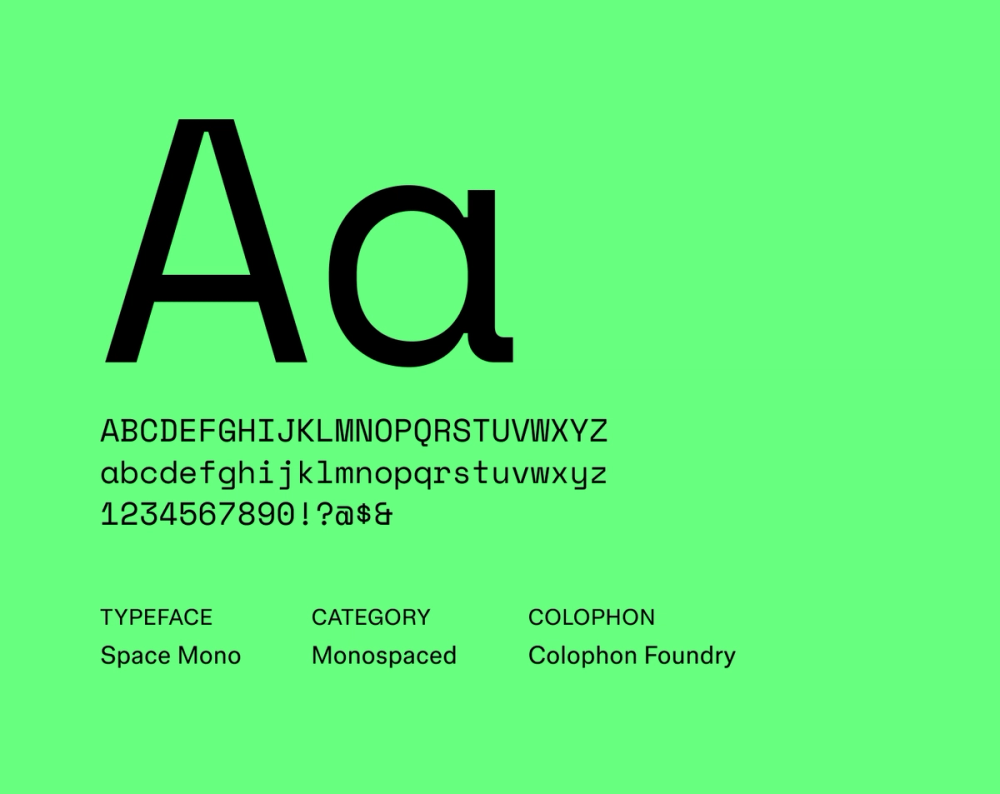 Example text showing Space Mono font.