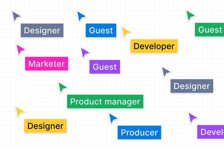 A FigJam canvas with cursors of team