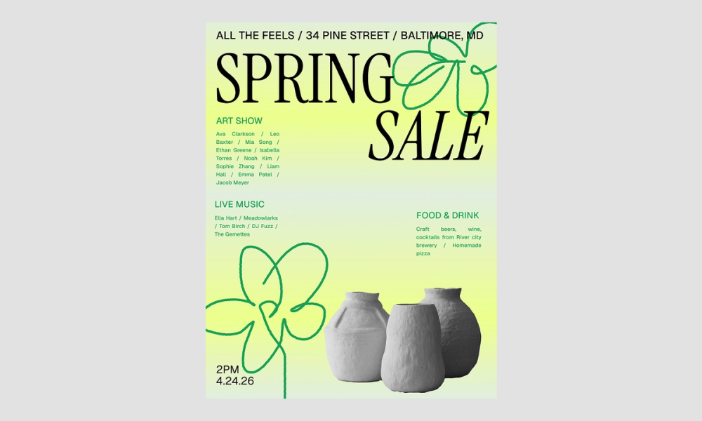 Vibrant spring art sale free flyer template.