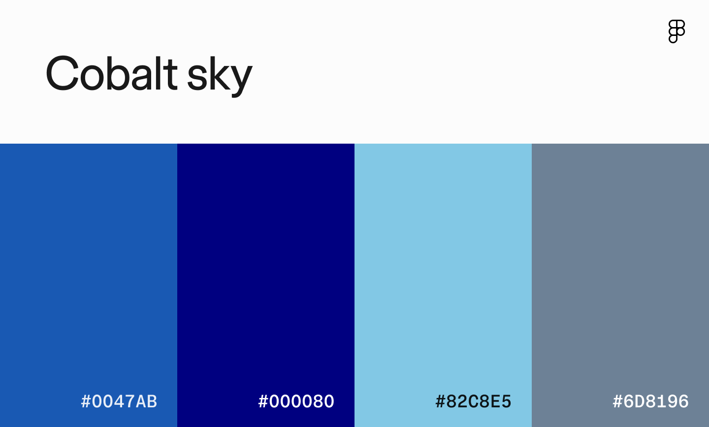 Cobalt sky color palette