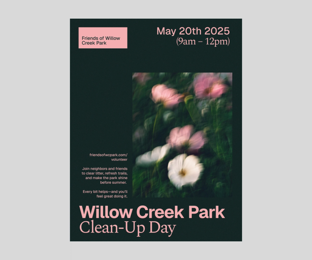 Screenshot of a flyer for a local clean-up day.