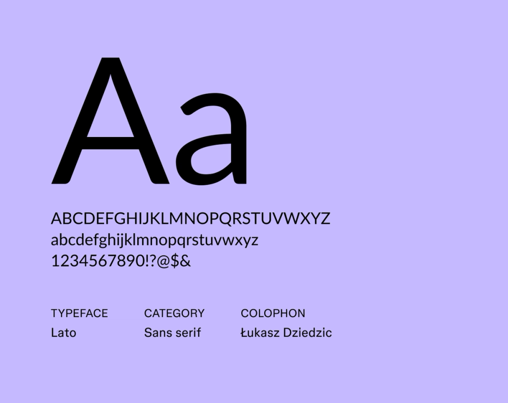 Example text showing Lato font.