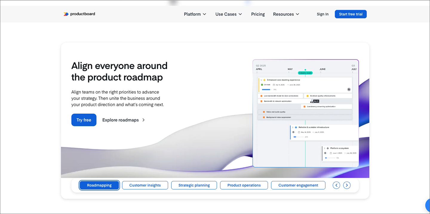  Productboard website.