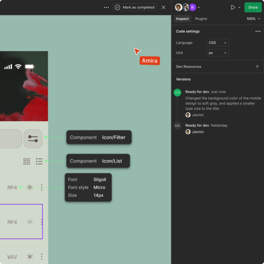 Screen showing DevMod in action.