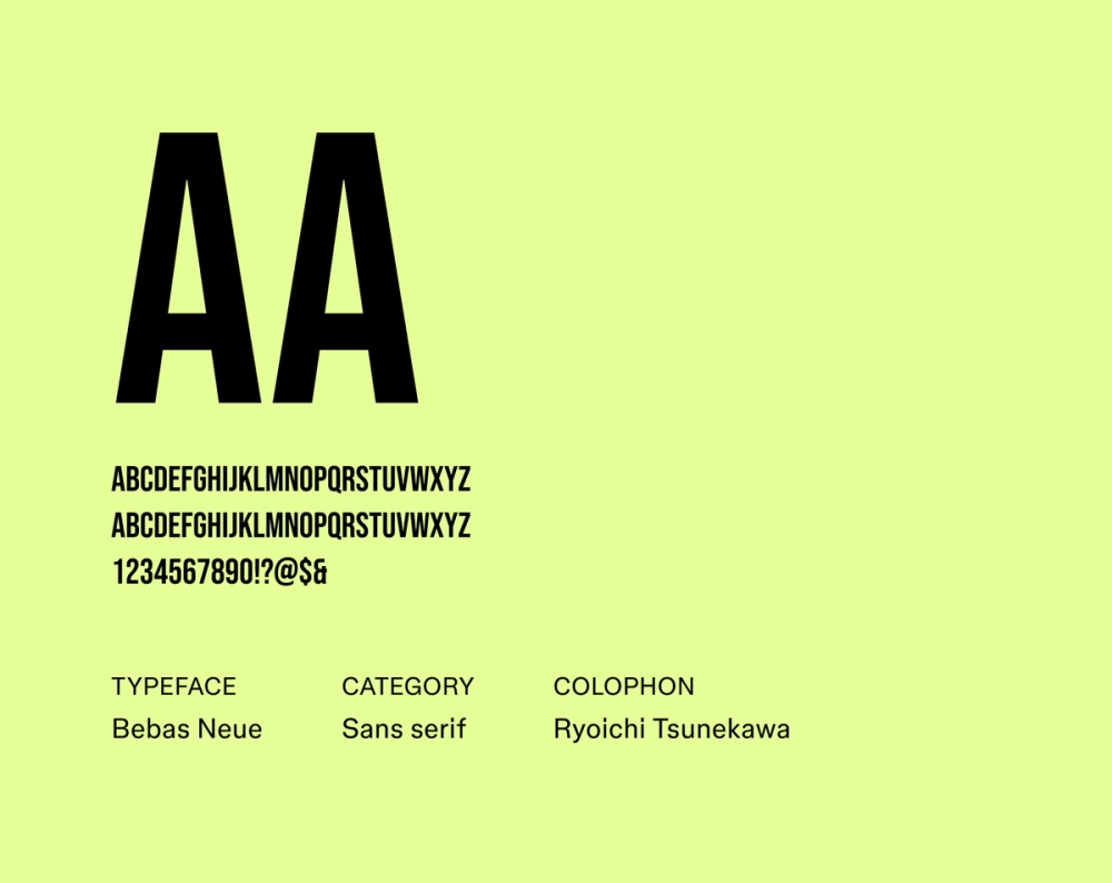 Example text showing Bebas Neue font.