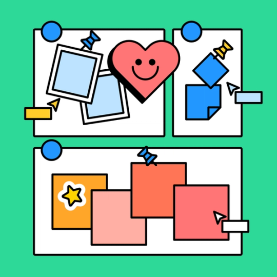 example of three mood boards with team feedback