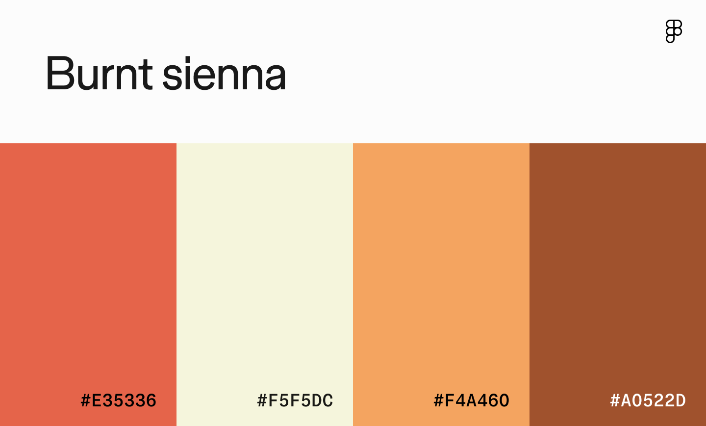 Burnt sienna color palette