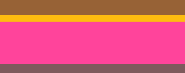 A simple, abstract image with horizontal stripes of brown, yellow, pink, and brown.