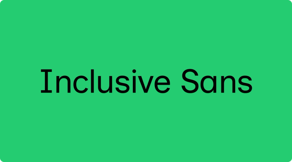 Inclusive Sans font for logo design.