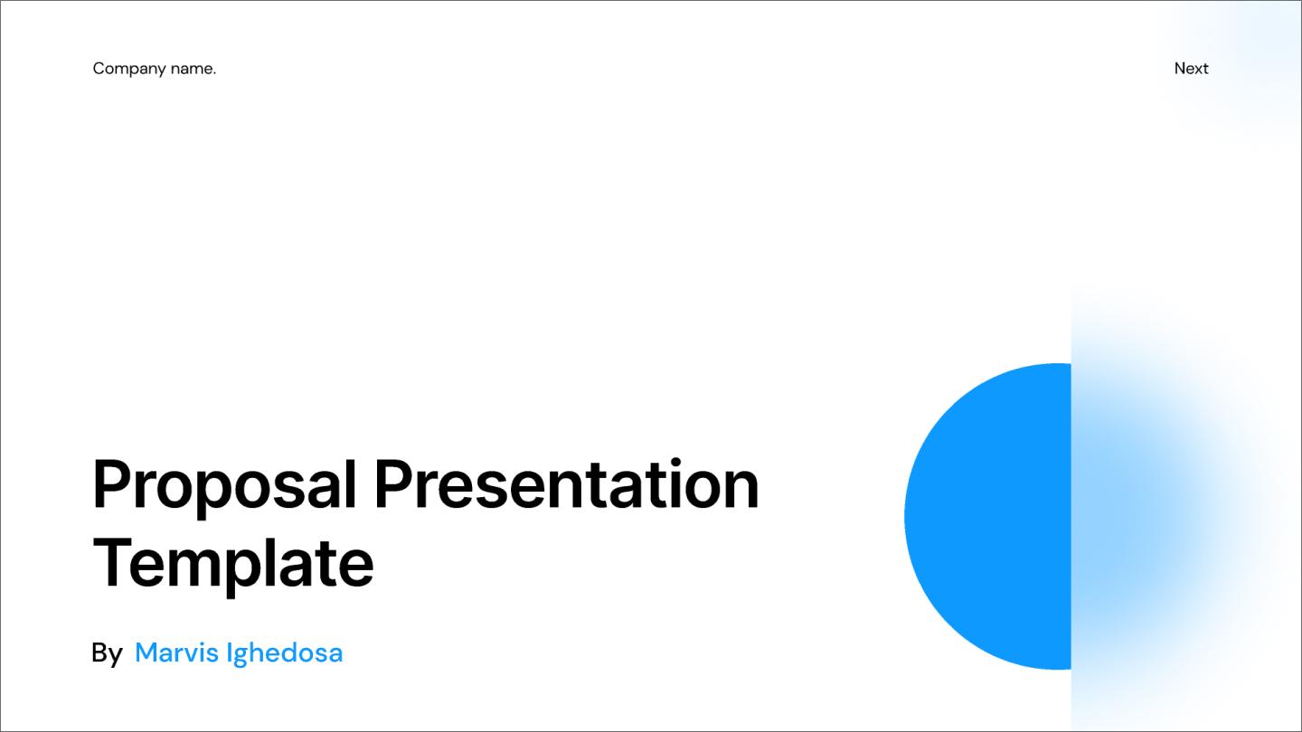 Blue business proposal pitch deck template