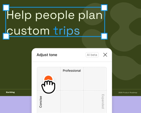 tone selector overlay for ai copy