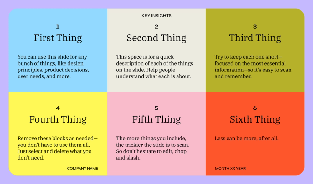 Presentation idea: create a layout that draws interest