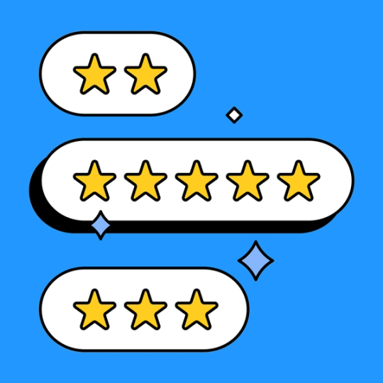 three rows of star ratings