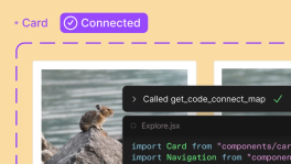 Illustration showing a UI component called Card connected to code with import statements and a visual preview.