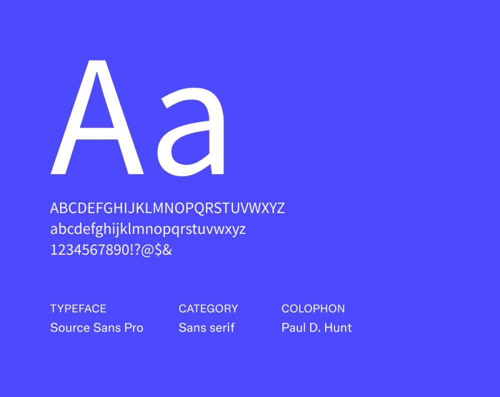 Source Sans Pro resume font example.