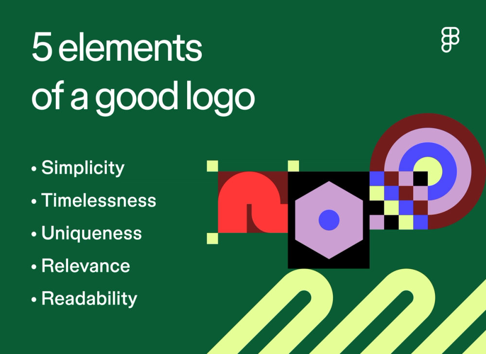 Elemente eines starken Logos: Einfachheit, Zeitlosigkeit, Einzigartigkeit, Relevanz, Lesbarkeit.