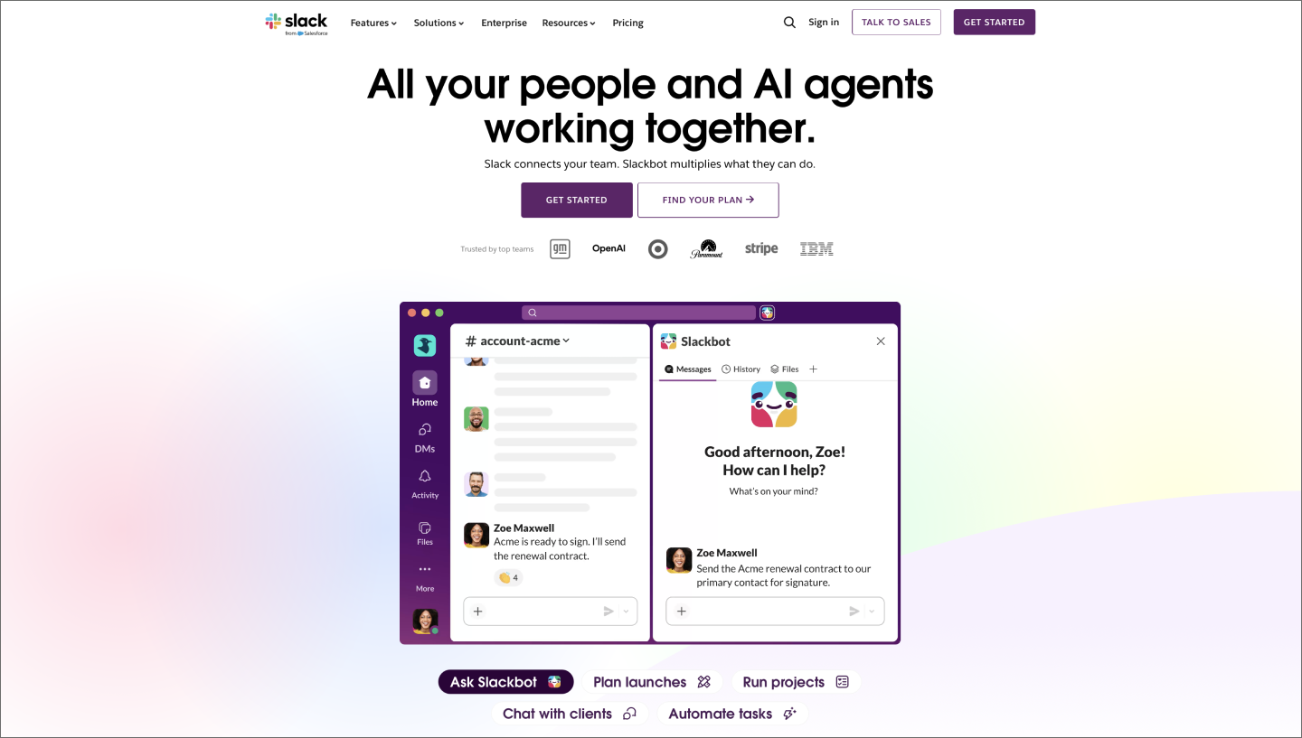 The Slack website for collaboration.