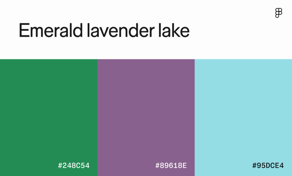Cool color palette with shades of green, blue, and purple.