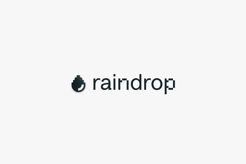 raindrop black and white font logo