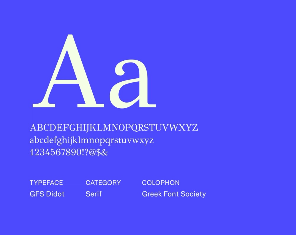 Example text showing GFS Didot font. 