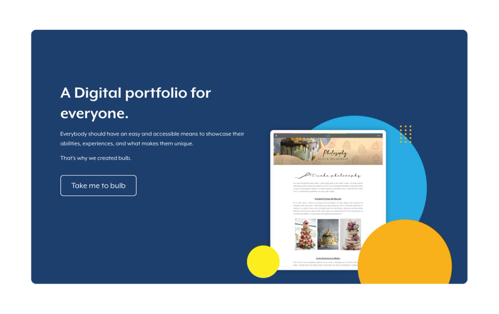 Sample bulb CTA including Take me to bulb