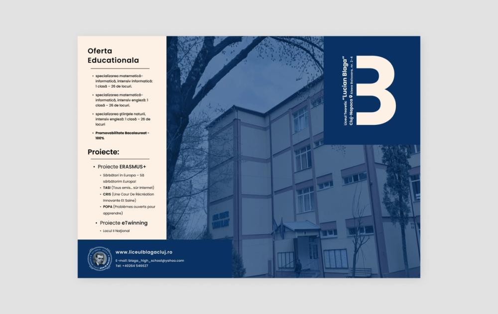 Sleek blue tri-fold brochure template