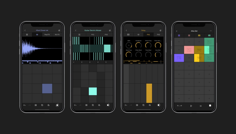 Examples of the Note app UI show minimal controls with a gridded layout
