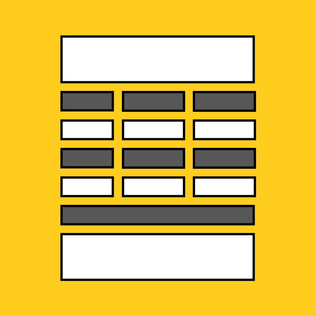 rows of rectangles alternating in black and white 