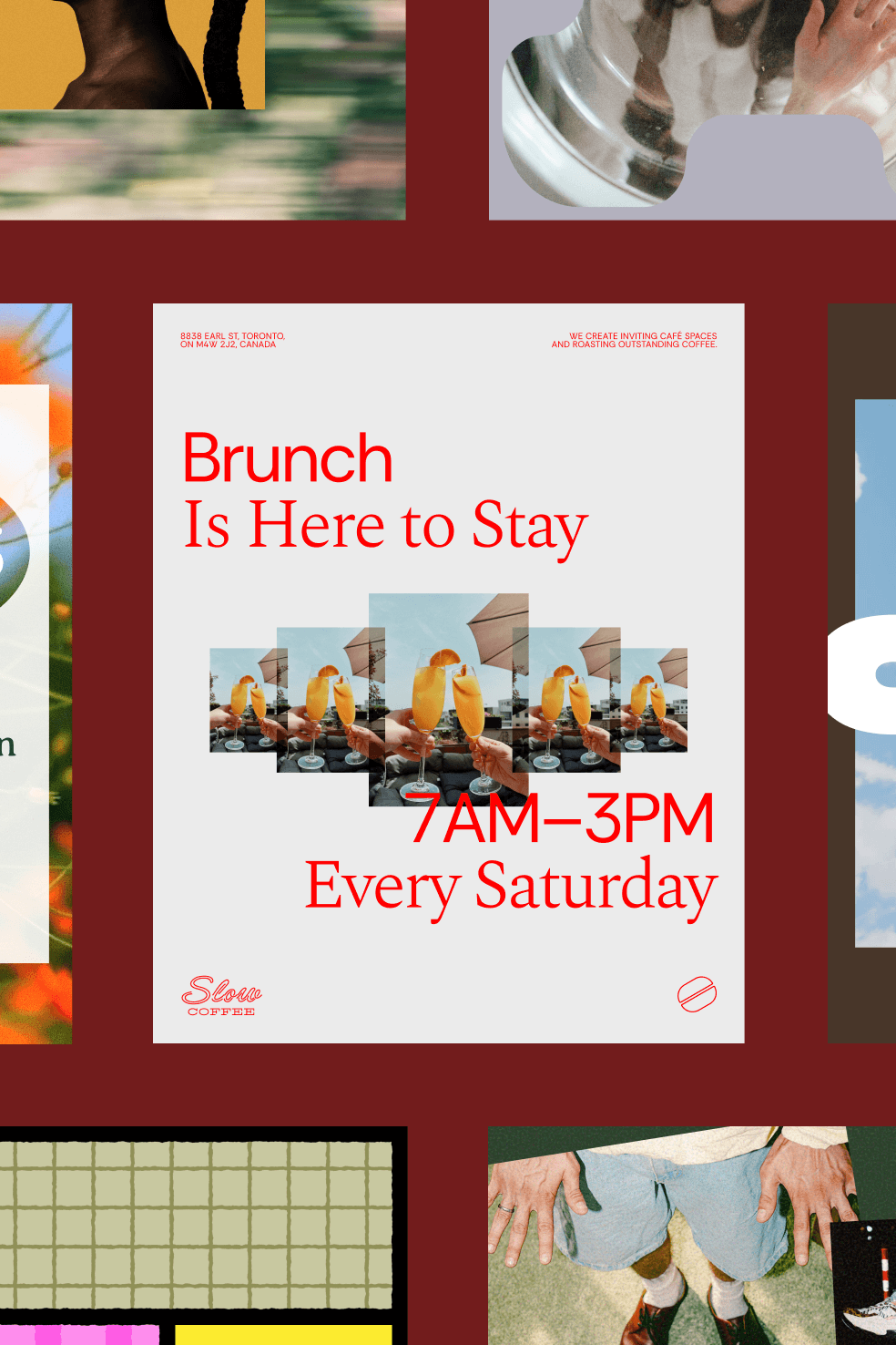Visuel de réseaux sociaux faisant la promotion du brunch dans un café