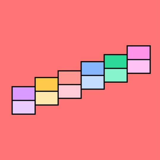 series of boxes in a stair formation