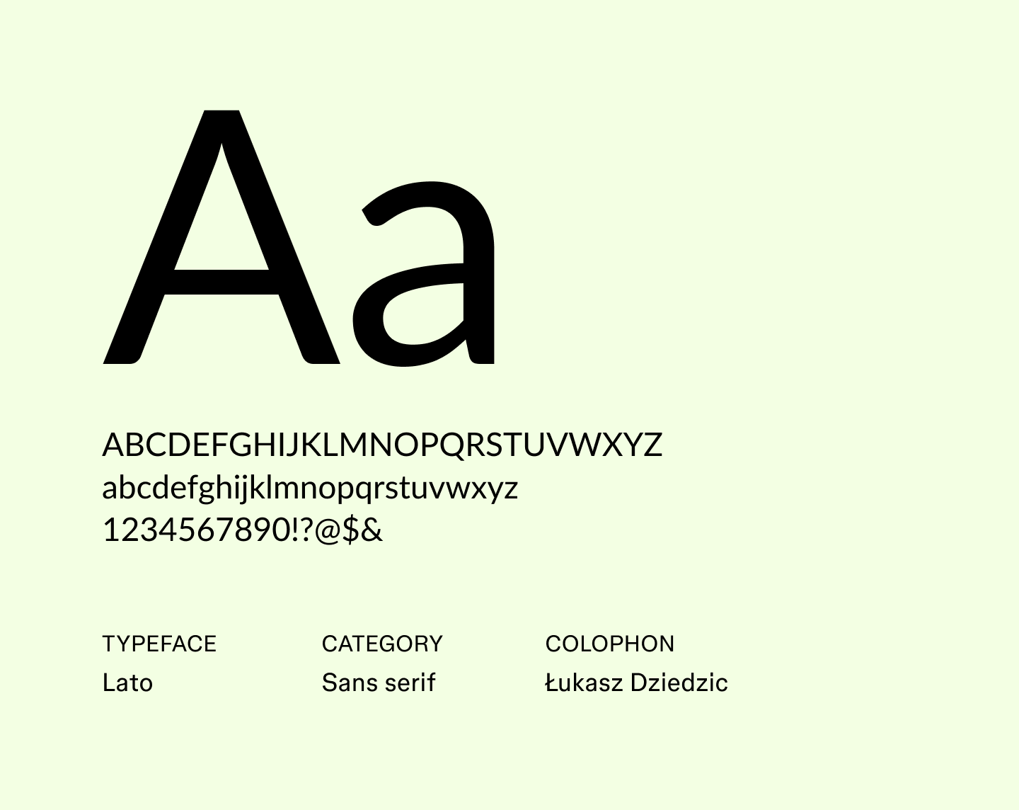 Example text using the sans serif font Lato.