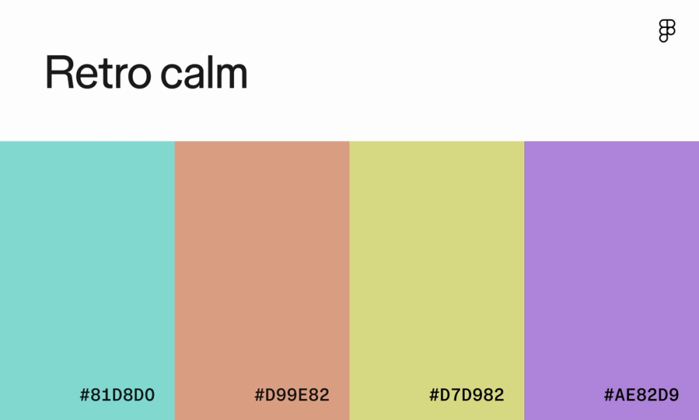 Retro calm color palette