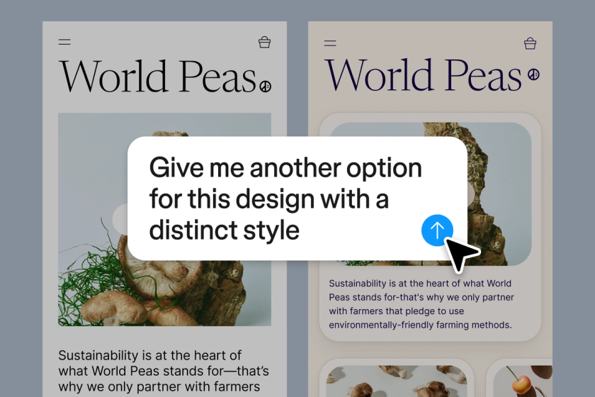 Prompt in Figma Agent to get another design option