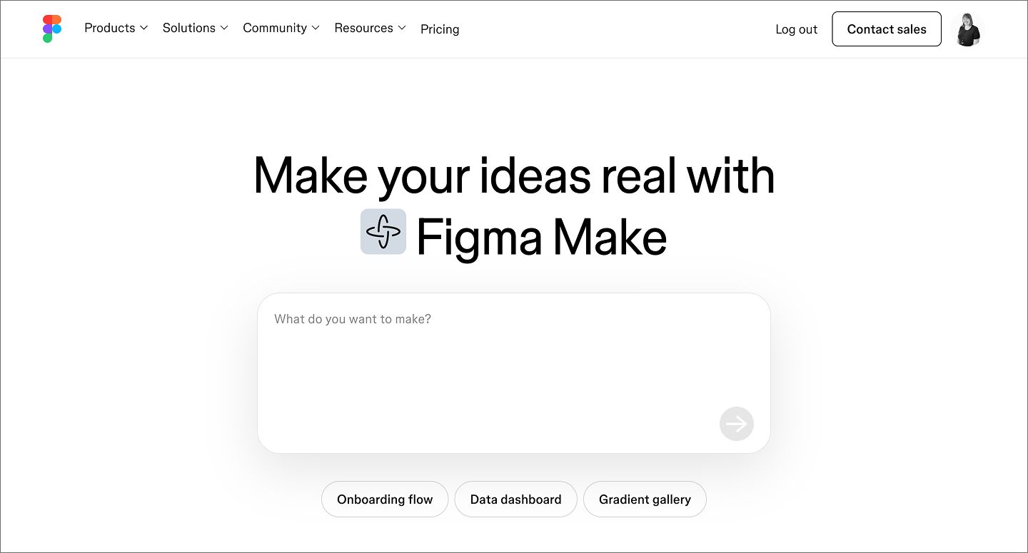 Figma Make, an AI market research tool.