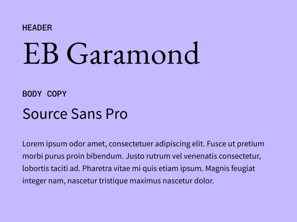 EB Garamond and Source Sans Pro wedding font pairing