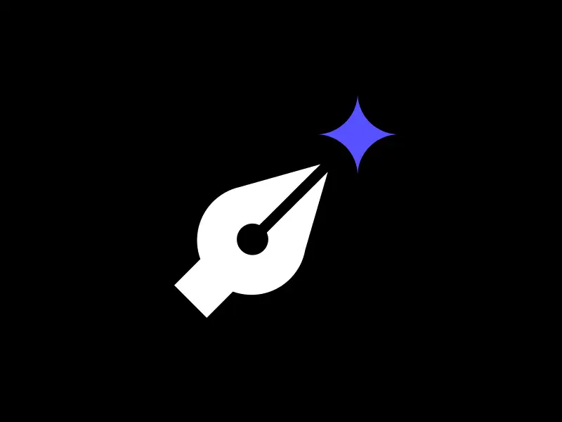 pen tip icon with sparkle symbol