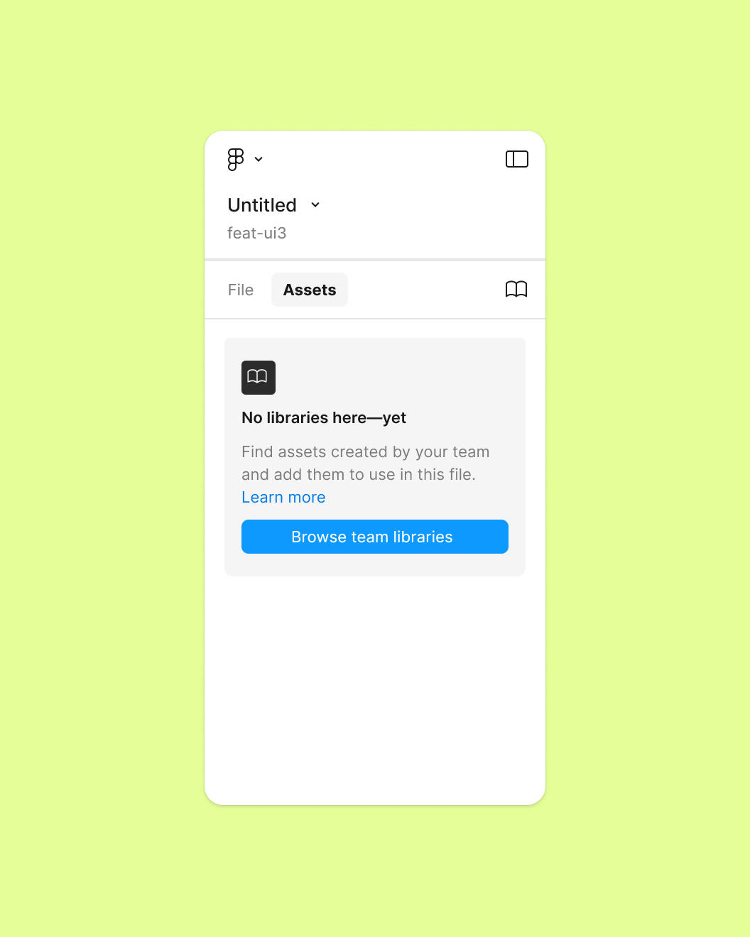 Figma's Assets panel showing the Code Connect indicator, signaling that code-connected components are available.