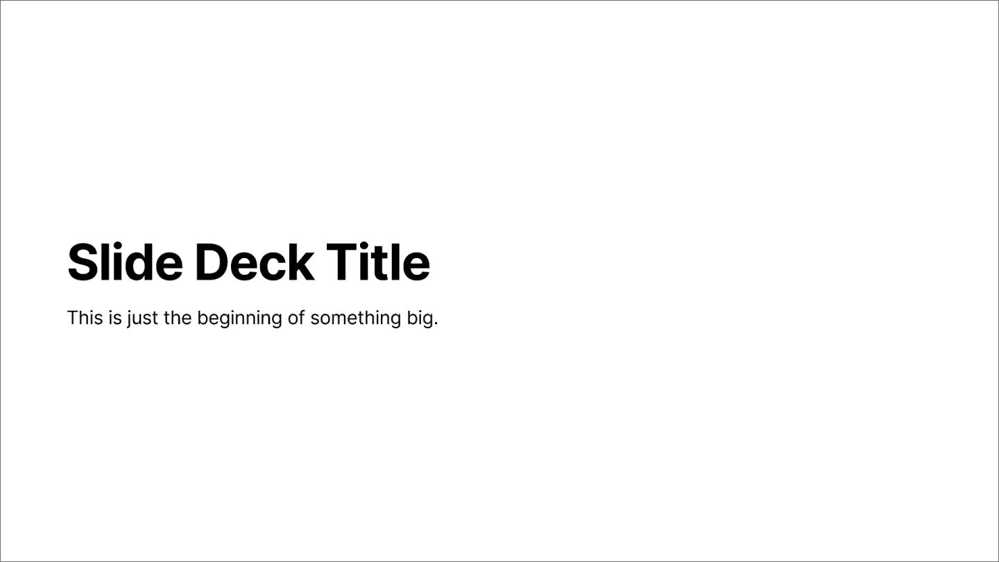 Minimalist pitch deck template 