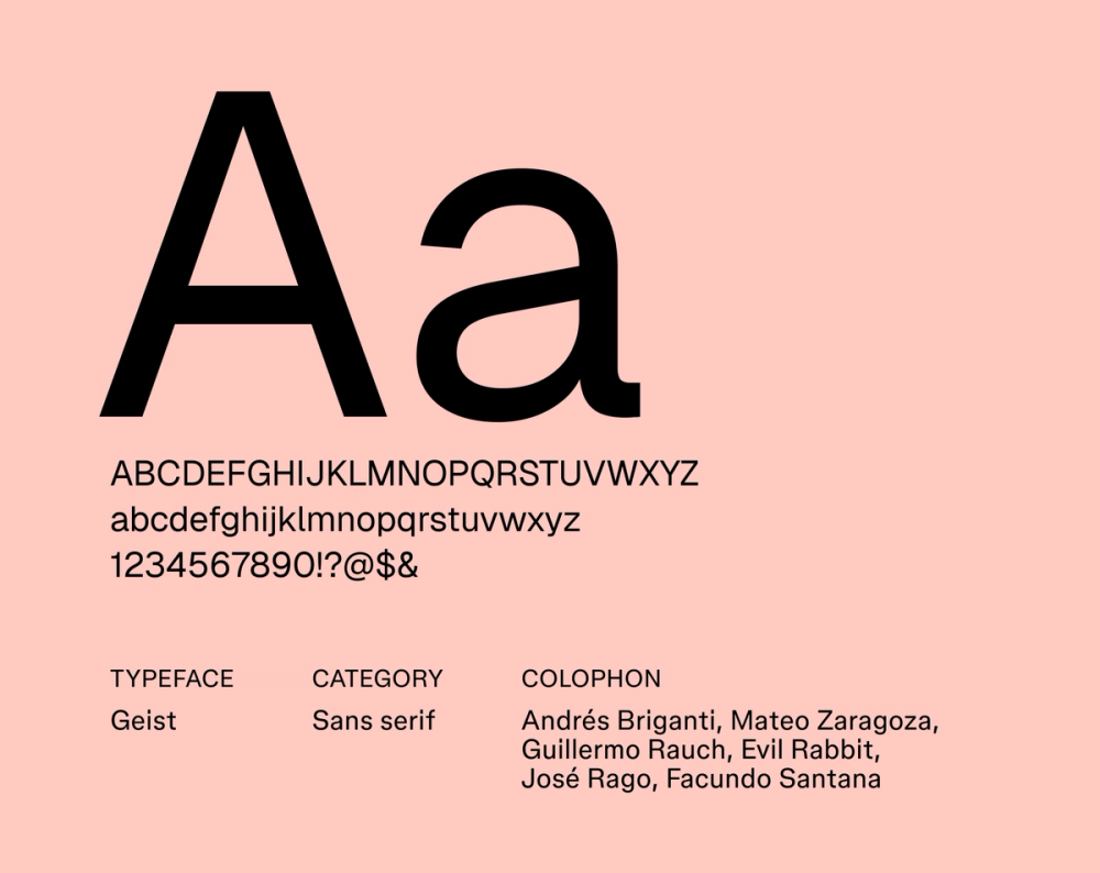 Geist – Beispiel für eine minimalistische Schriftart.